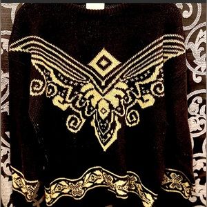 You will be #spinninggold  in a black/metallic gold vintage sweater